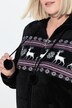 Homewear-Jacke, Norwegermuster, Kapuze, Plüsch