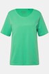 T-shirt, dubbelgelaagde voorkant, slim, ronde hals, korte mouwen