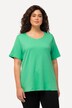 T-shirt, dubbelgelaagde voorkant, slim, ronde hals, korte mouwen