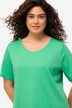 T-shirt, dubbelgelaagde voorkant, slim, ronde hals, korte mouwen