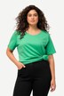 T-shirt, dubbelgelaagde voorkant, slim, ronde hals, korte mouwen