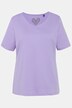 T-shirt, dubbelgelaagde voorkant, slim, ronde hals, korte mouwen