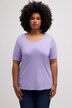 T-shirt, dubbelgelaagde voorkant, slim, ronde hals, korte mouwen