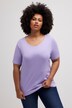 T-shirt, dubbelgelaagde voorkant, slim, ronde hals, korte mouwen