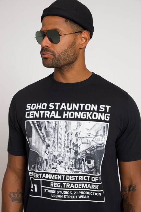 STHUGE T-Shirt, Foto-Print, Rundhals, Halbarm, bis 8 XL