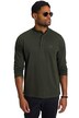 STHUGE henley, kulatý výstřih, knoflíková léga, dlouhé rukávy, do 8XL