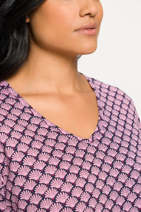 bigshirts, set van 2, tuniek-/V-hals, lange mouwen