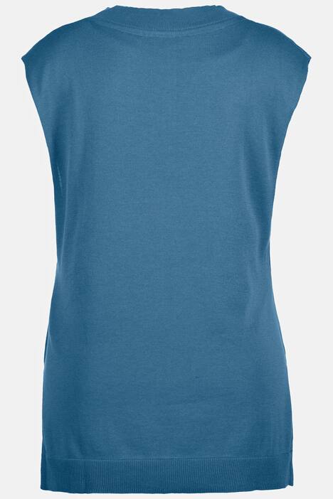Pull sans manches, profond décolleté en V et fentes sur les côtés