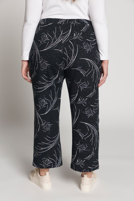 Eco Cotton Decorative Grass Print Wide Leg Culottes