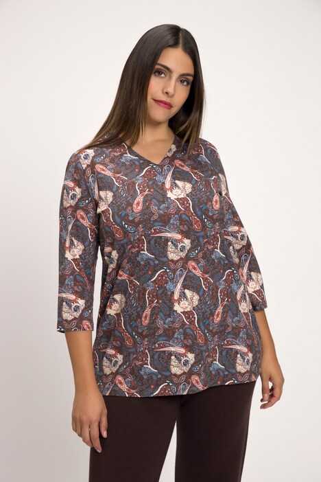 Fancy Paisley Print Stretch Tee