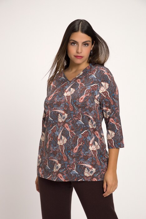 Fancy Paisley Print Stretch Tee