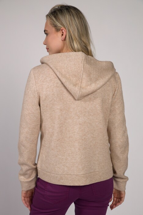 Strickjacke, Kapuze, flauschig weich, Reißverschluss