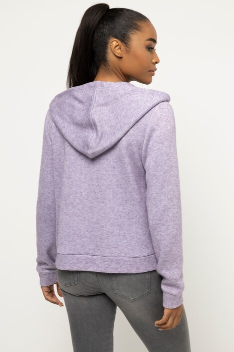 Strickjacke, Kapuze, flauschig weich, Reißverschluss