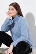 shirt, geribd, slim, colkraag, lange mouwen, biologisch katoen