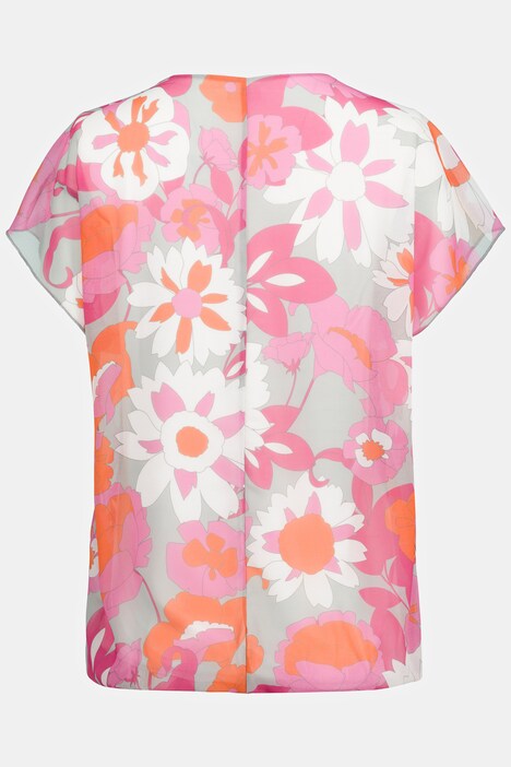 Bluse, doppellagig, Chiffon, blickdichtes Top