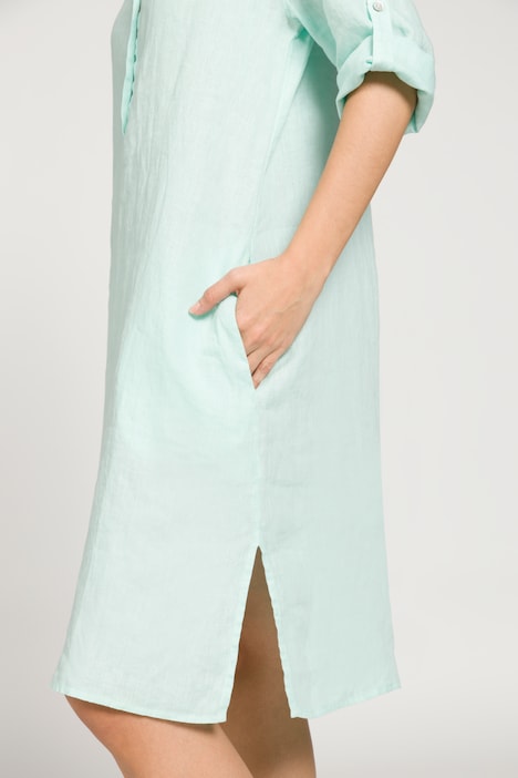 Leinenkleid, Identity, Rundhals, 3/4-Arm
