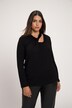 T-shirt, découpe, Slim, col V drapé, manches longues