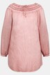 Smocked Elastic Neck Carmen Style Cold Dye Blouse