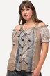 Traditionel bluse, snøring, blonder, bare skuldre, halværmer