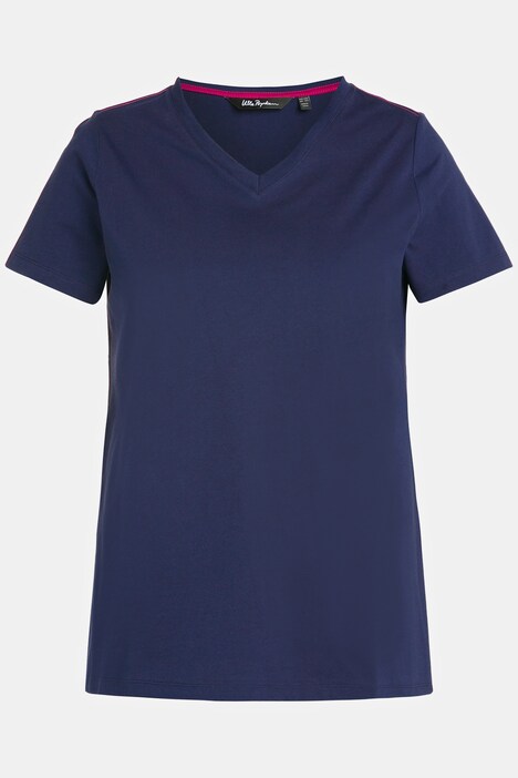 Maglia funzionale con scollo a V, mezze maniche e finissaggio antibatterico