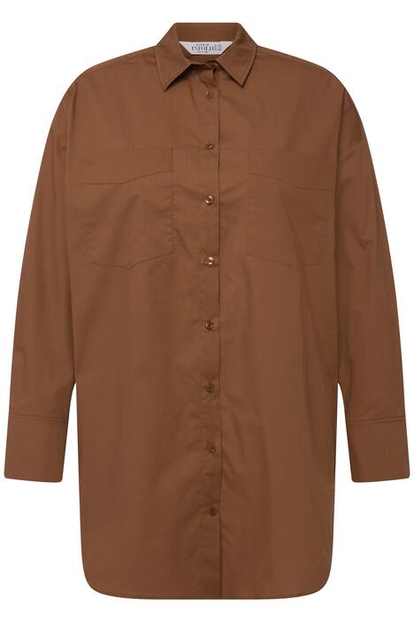 Košilová halenka, oversize, límeček, dlouhé rukávy