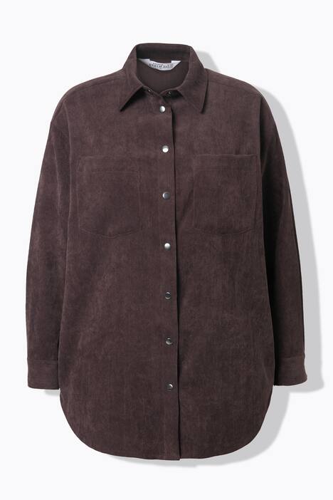 Cord-Hemd, oversized, Hemdkragen, Langarm
