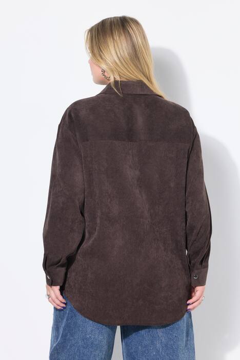 Cord-Hemd, oversized, Hemdkragen, Langarm