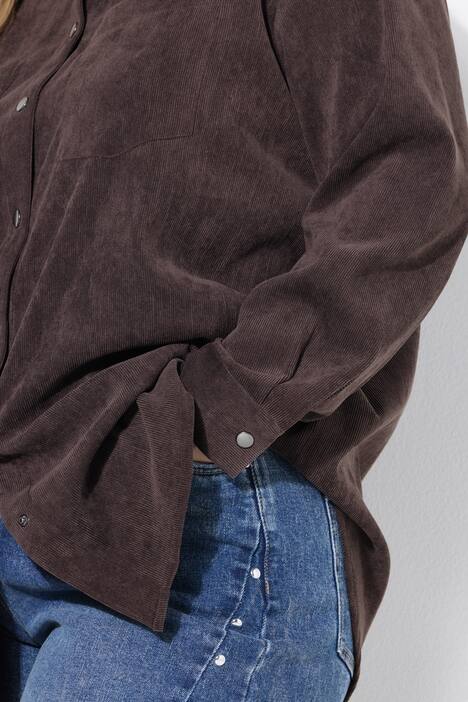 Cord-Hemd, oversized, Hemdkragen, Langarm