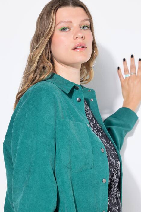 Cord-Hemd, oversized, Hemdkragen, Langarm