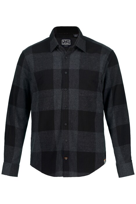 STHUGE pruhovaná košile, dlouhé rukávy, flanel, Modern střih, Kent límeček, do 8XL
