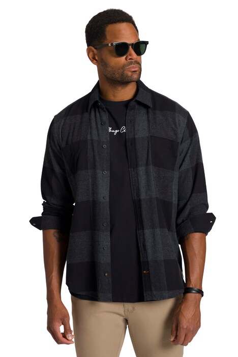 STHUGE pruhovaná košile, dlouhé rukávy, flanel, Modern střih, Kent límeček, do 8XL