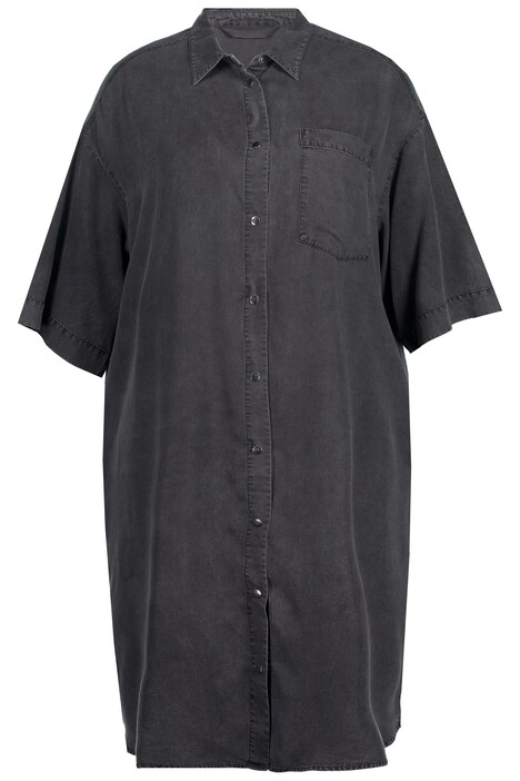 Džínové košilové šaty, oversize