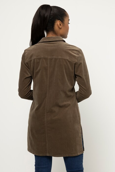 Longbluse Identity, Babycord, Hemdkragen, Langarm