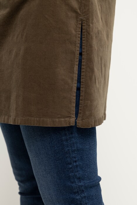 Longbluse Identity, Babycord, Hemdkragen, Langarm