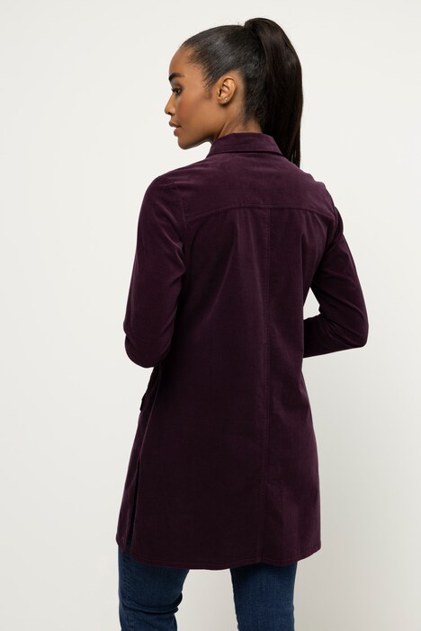 Longbluse Identity, Babycord, Hemdkragen, Langarm