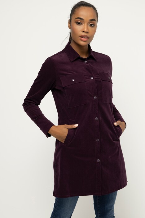 Longbluse Identity, Babycord, Hemdkragen, Langarm