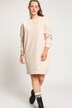 Sweatjurk, oversized, midi-lengte, ronde hals, lange mouwen