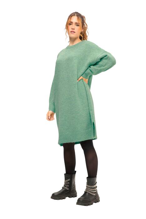 Úpletové šaty, oversize, midi délka, kulatý výstřih, dlouhé rukávy