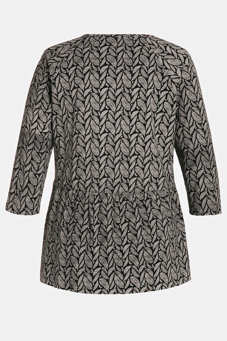 Shirt, veerpatroon, A-lijn, V-hals, 3/4-mouw