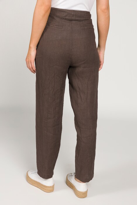 Leinen-Hose Identity, gerade Passform, Bund mit Zipper