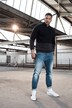 STHUGE troyer, jemný úplet, stojáček se zipem, dlouhé rukávy, do 8XL