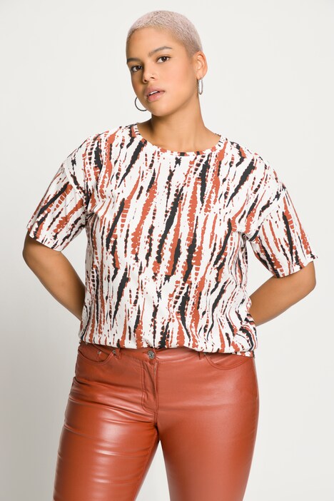 T-shirt, oversized, imprimé animal, col rond, manches courtes