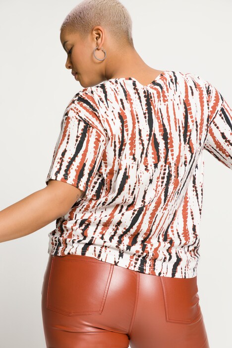 T-shirt, oversized, imprimé animal, col rond, manches courtes