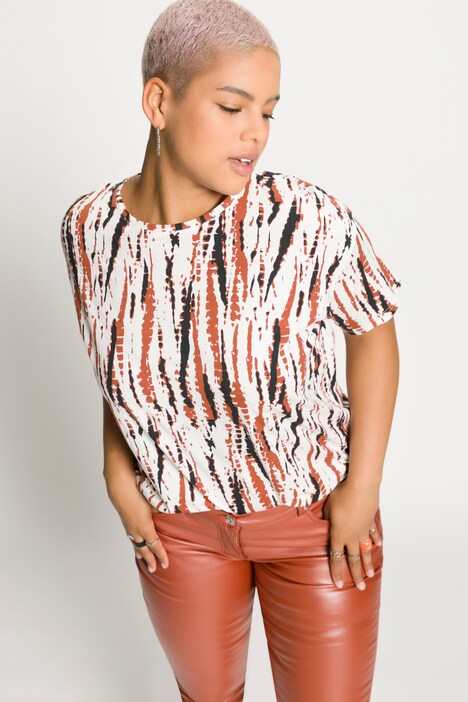T-shirt, oversized, imprimé animal, col rond, manches courtes