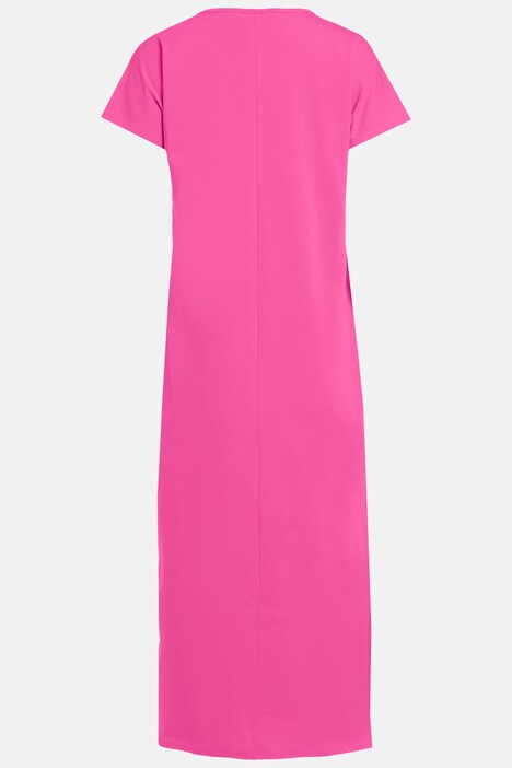 Kleid, Jersey, Rundhals, ärmellos, Seitenschlitze