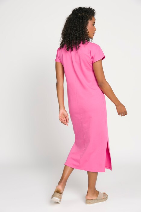 Kleid, Jersey, Rundhals, ärmellos, Seitenschlitze