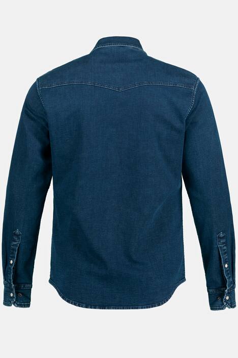 Camicia di jeans con FLEXNAMIC® e maniche lunghe, colletto ad apertura inglese e taglio modern basic