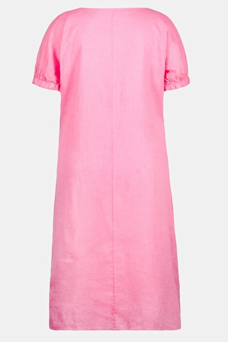 Leinen-Kleid Identity, lässig weit, Rundhalsausschnitt, Halbarm