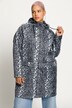 Cappotto impermeabile con stampa leopardata, cappuccio e zip