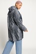 Cappotto impermeabile con stampa leopardata, cappuccio e zip